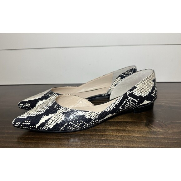 Marc Fisher Snakeskin‎ Animal Print Pointed Toe Flats Shoes Women's 7.5 - Picture 1 of 11